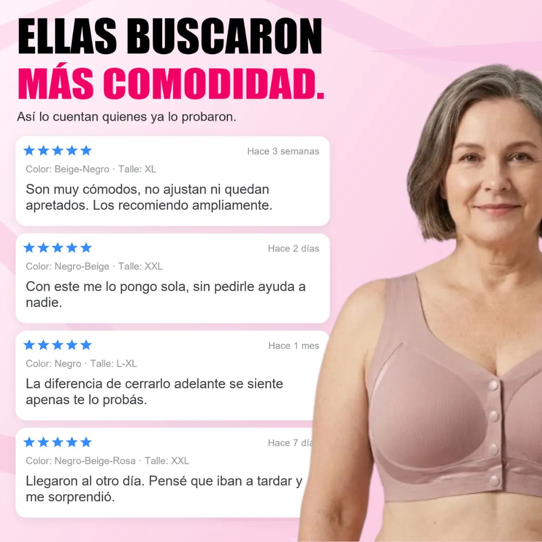 Promo 3x1 Corpiño Reafirmante Con Botones Frontales para Busto Grande