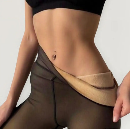 Medias Efecto Piel Panties Termicas Calzas Con Peluche