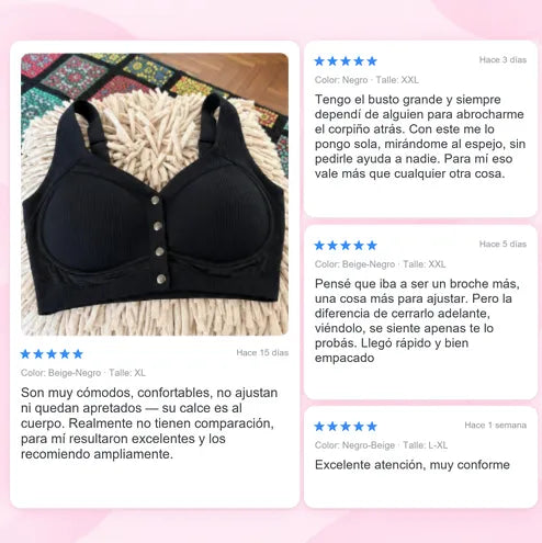 Promo 3x1 Corpiño Reafirmante Con Botones Frontales para Busto Grande