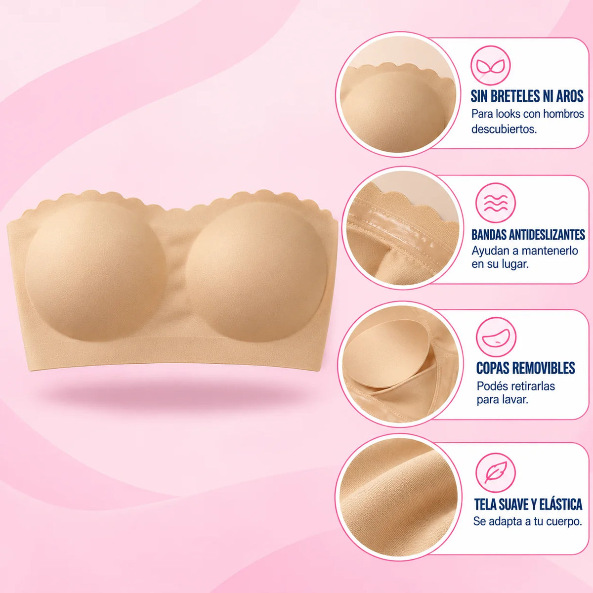 Promo 3x1 - Corpiño Strapless Sin Breteles
