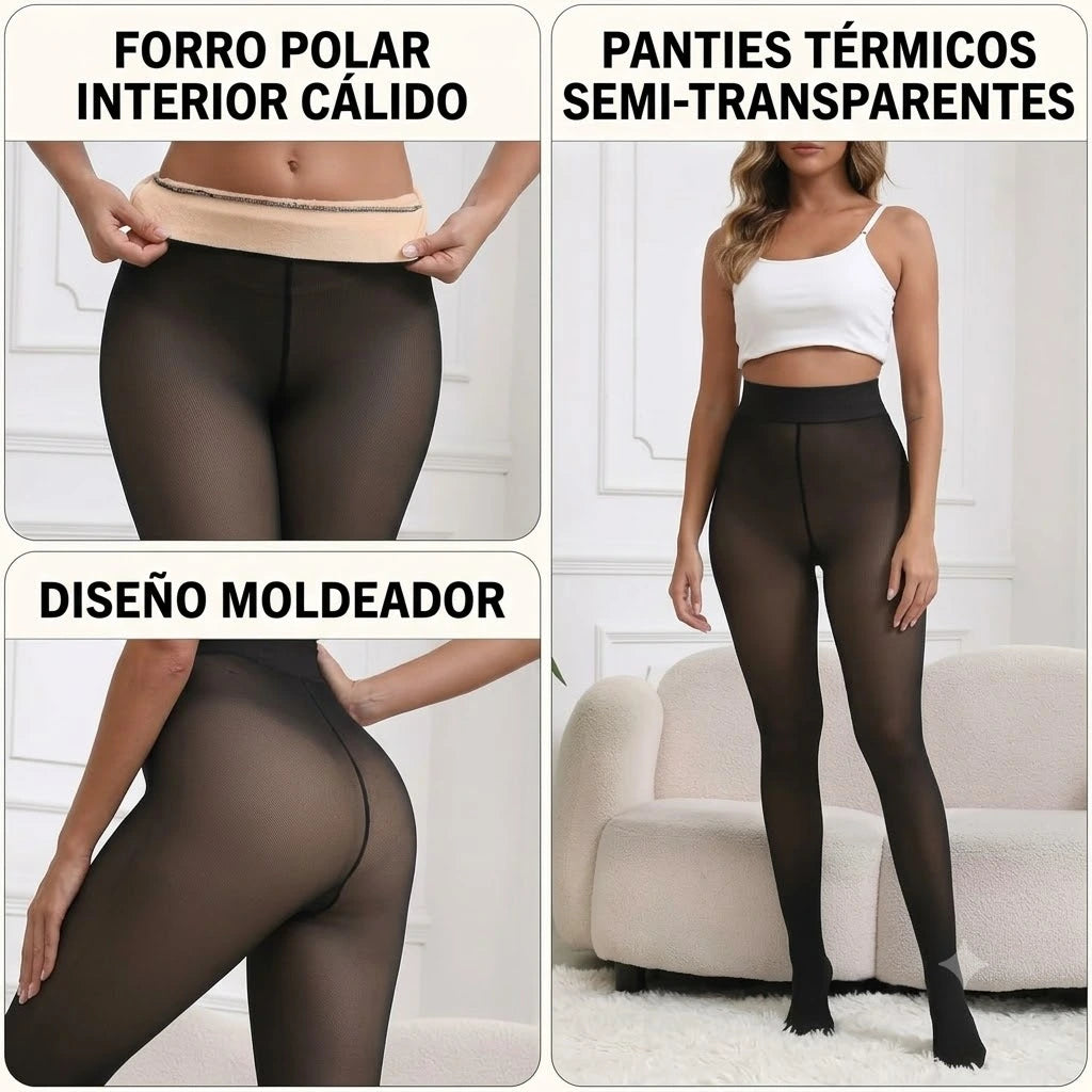 Medias Efecto Piel Panties Termicas Calzas Con Peluche