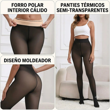 Medias Efecto Piel Panties Termicas Calzas Con Peluche